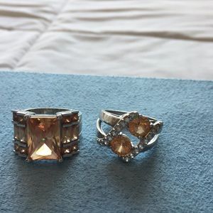 2 sterling silver size 10 rings
